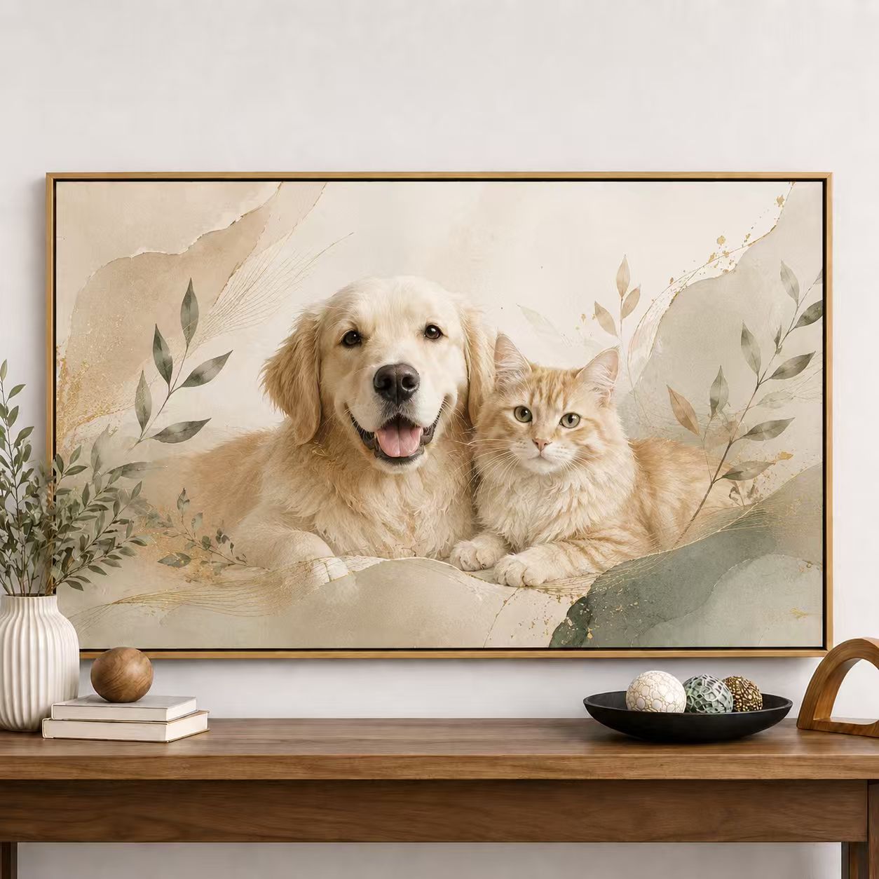 Pine Wood Framed Wall Art